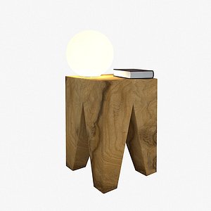 wooden stool 3D model