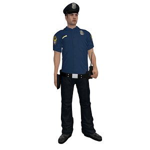 3d model rigged police officer 6