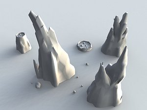 rock volcano 3d obj