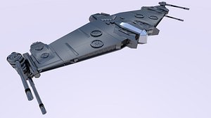 spaceship manta fighter 3D model