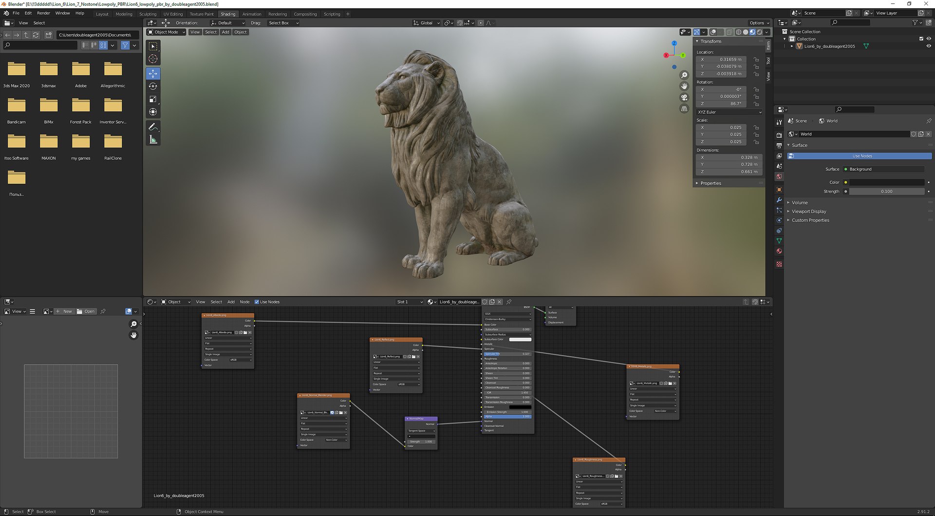 Sitting Lion Sculpture PBR Low-poly 3D https://p.turbosquid.com/ts-thumb/sH/dJV9v5/HS/sc3/jpg/1652099711/1920x1080/fit_q87/ac7f5b8831a24b27b8a4ceb9adfe5d9ec56a89d4/sc3.jpg