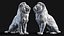 Sculpture Lion Assis PBR Low-poly