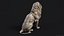 Sculpture Lion Assis PBR Low-poly
