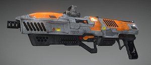 3D model sci fi gun weapon