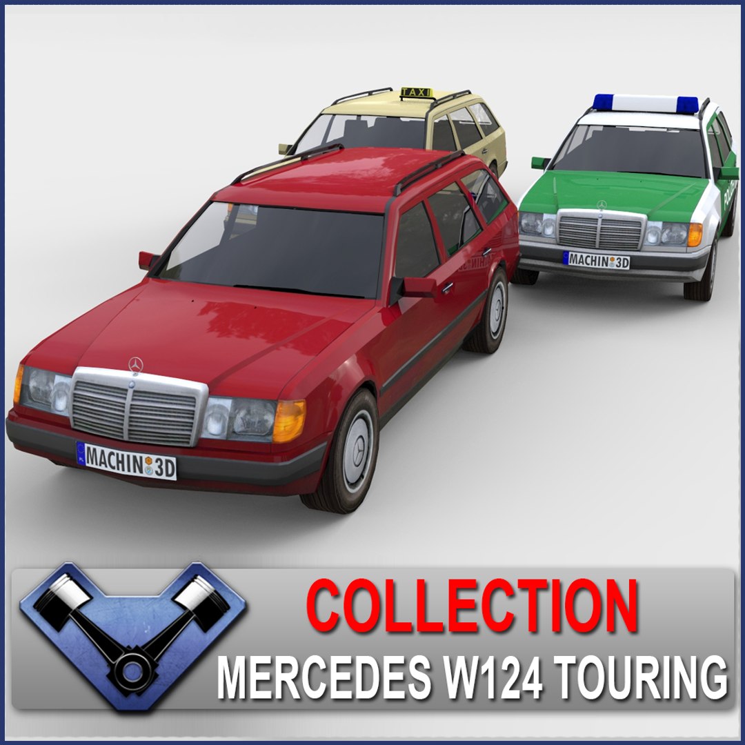 W124 Touring Police 3d Model