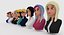 nove personagens de avatar feminino VR
