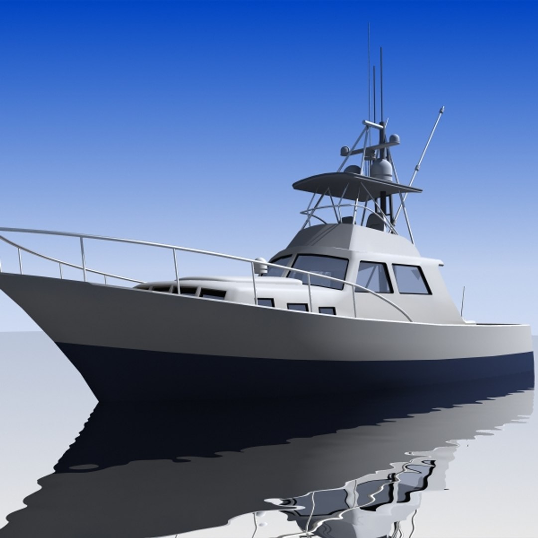 3d model sportfishing boat