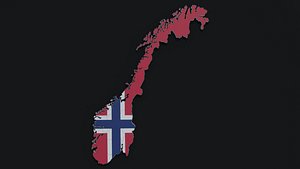 3D Political Map of Norway