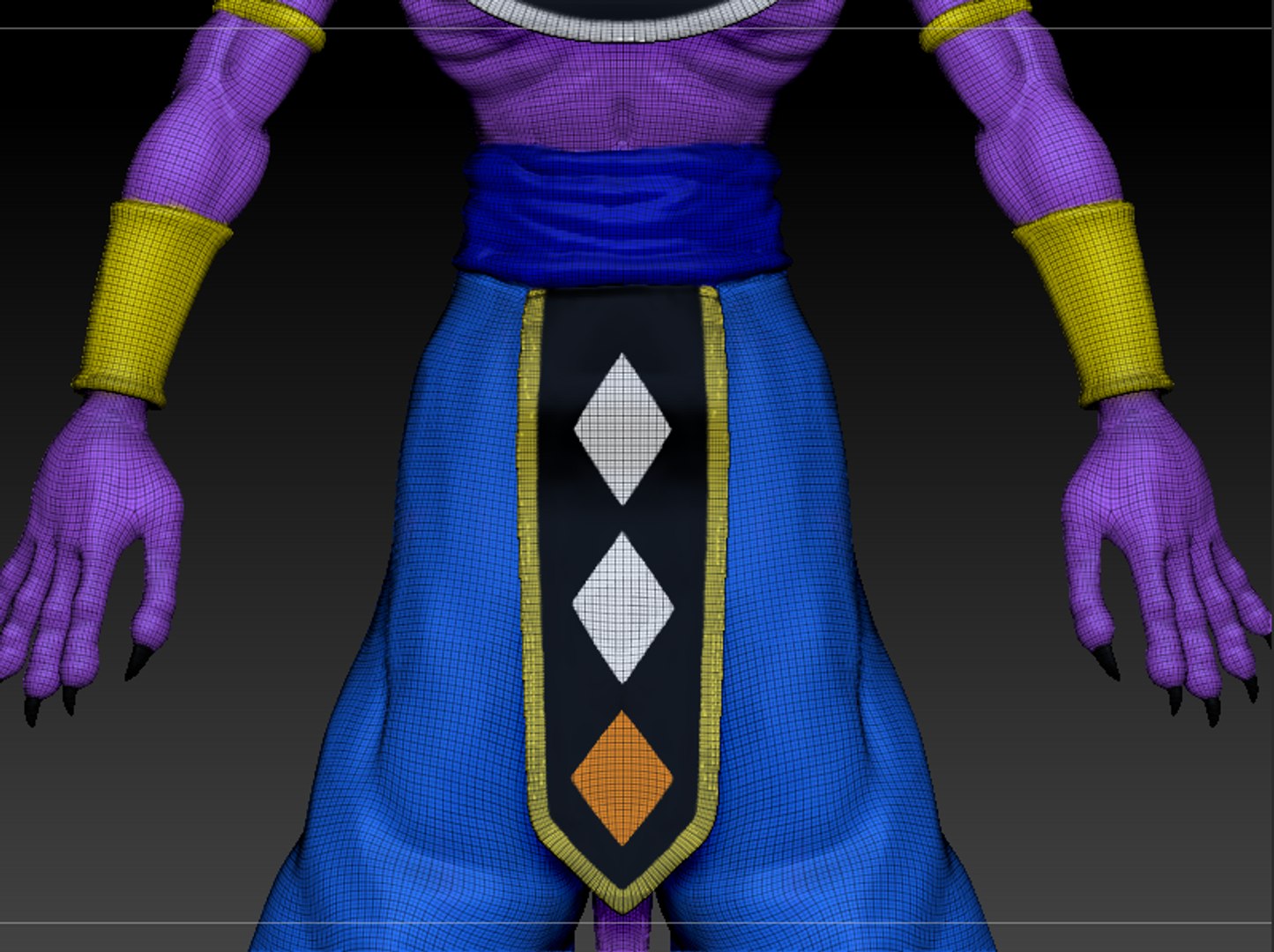 OBJ file Bills Beerus Dragon Ball Dragon Ball Textured RIgged