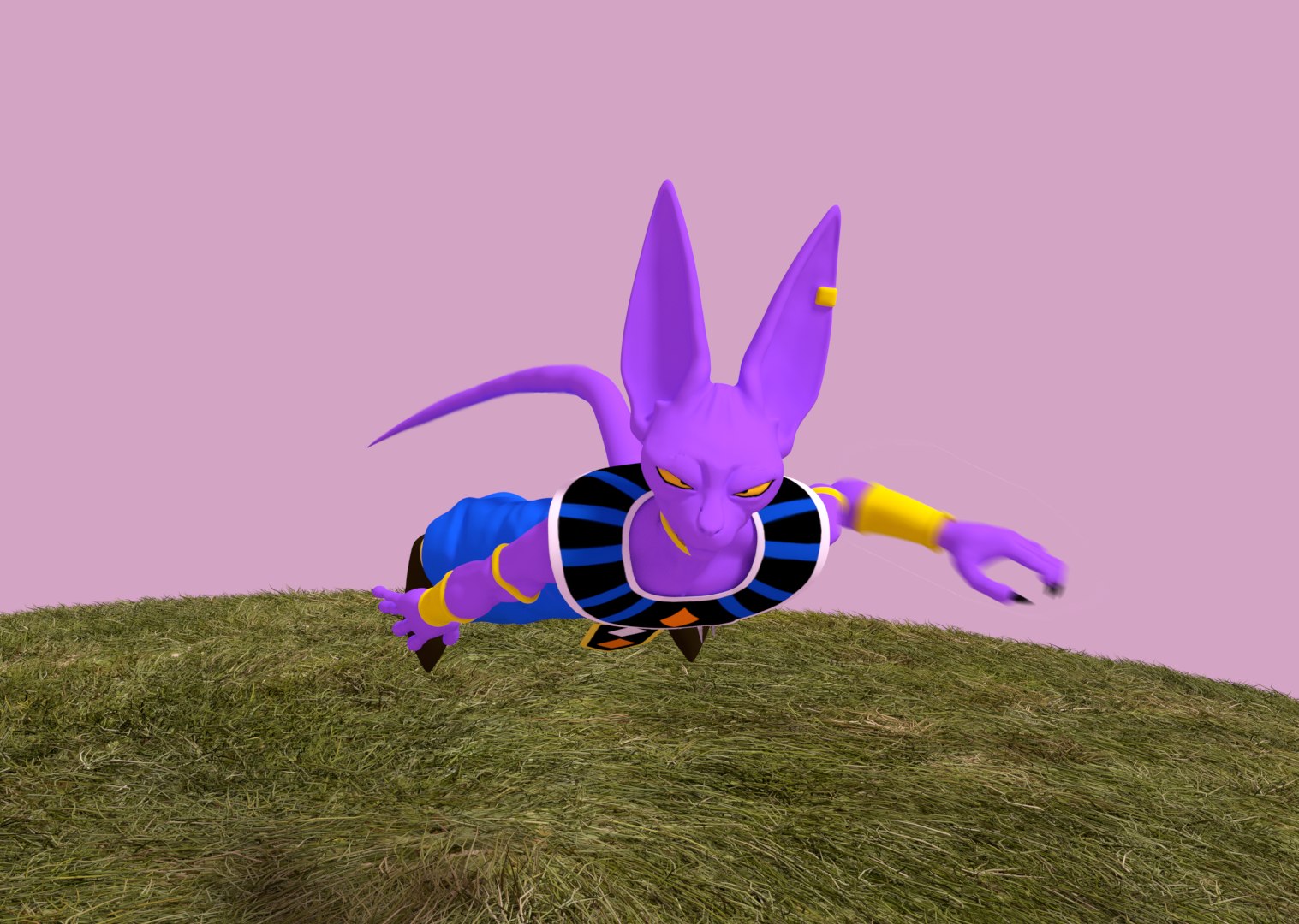 OBJ file Bills Beerus Dragon Ball Dragon Ball Textured RIgged