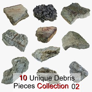 Realistic Stone Debris Piece Collection 02 highway road tarmac