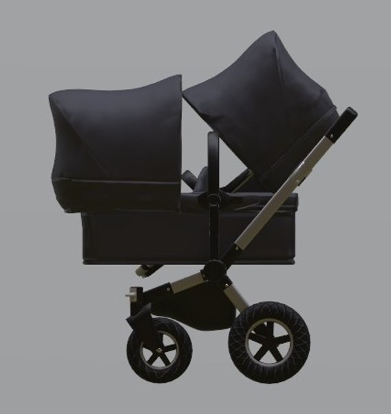 Bugaboo duo baby pram 3D model - TurboSquid 1512971