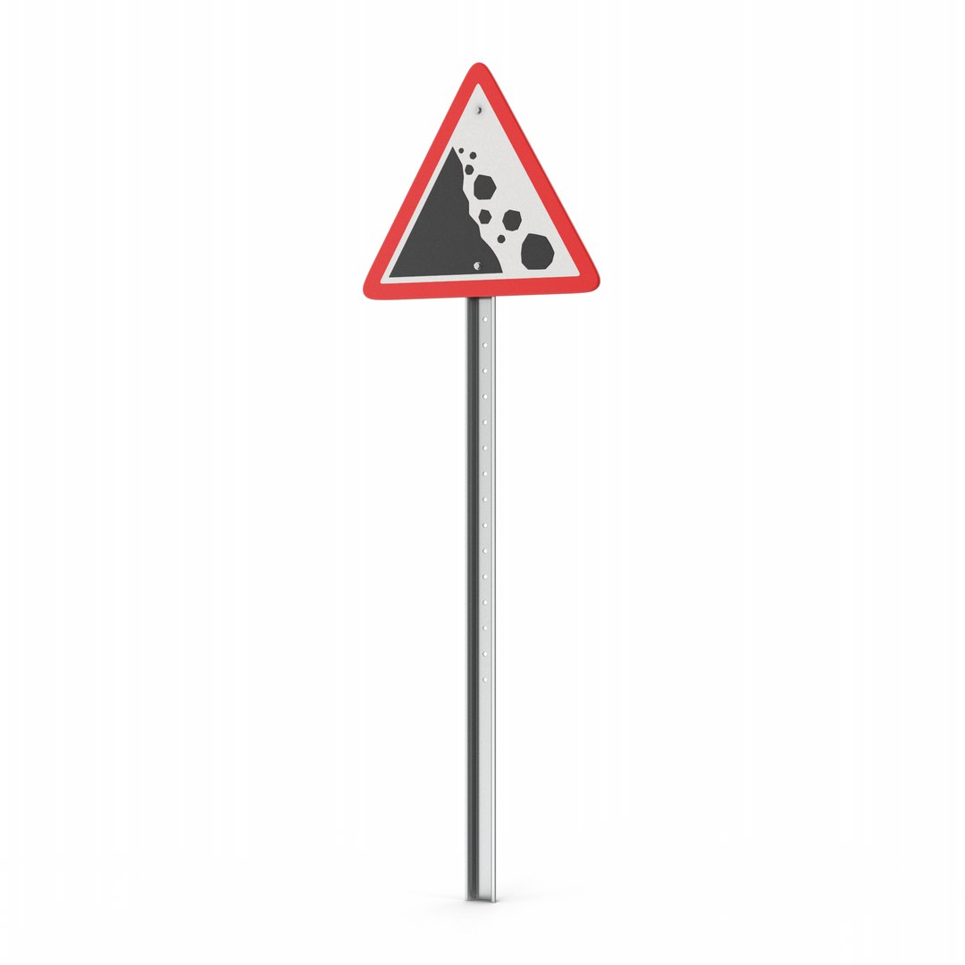 Falling Rocks Road Sign Model - TurboSquid 2039637