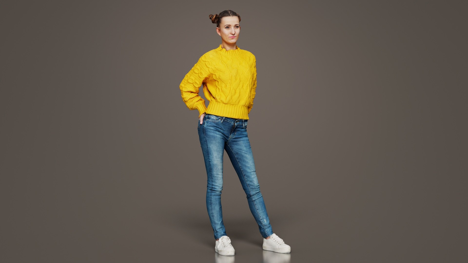3D model Woman in Yellow Cardigan Sneakers and Jeans Posing 1 Remastered https://p.turbosquid.com/ts-thumb/sI/VikL9K/1c/woman_in_yellow_cardigan_sneakers_and_jeans_posing_1_06/jpg/1740543574/1920x1080/fit_q87/f87fc26c9c5160ee0b35326aa57c3cfc33470823/woman_in_yellow_cardigan_sneakers_and_jeans_posing_1_06.jpg
