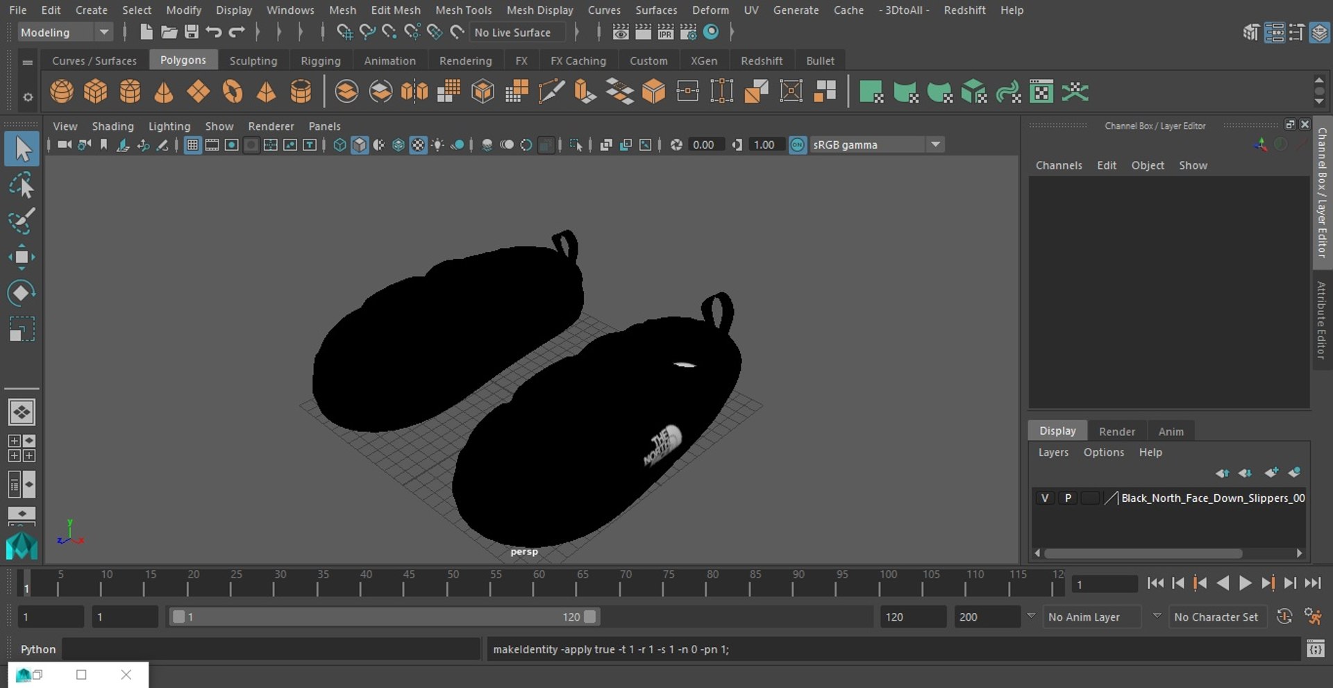 3D model Black North Face Down Slippers https://p.turbosquid.com/ts-thumb/sI/bZnh5F/1s/blacknorthfacedownslippersmb3dmodel022/jpg/1679360192/1920x1080/fit_q87/38cb427d7ef2b4c494417e001ae5879fc4c6e35a/blacknorthfacedownslippersmb3dmodel022.jpg