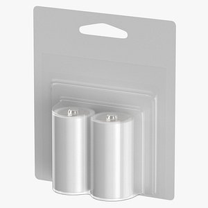 C Battery Pack Blank and Generic Label 3D model