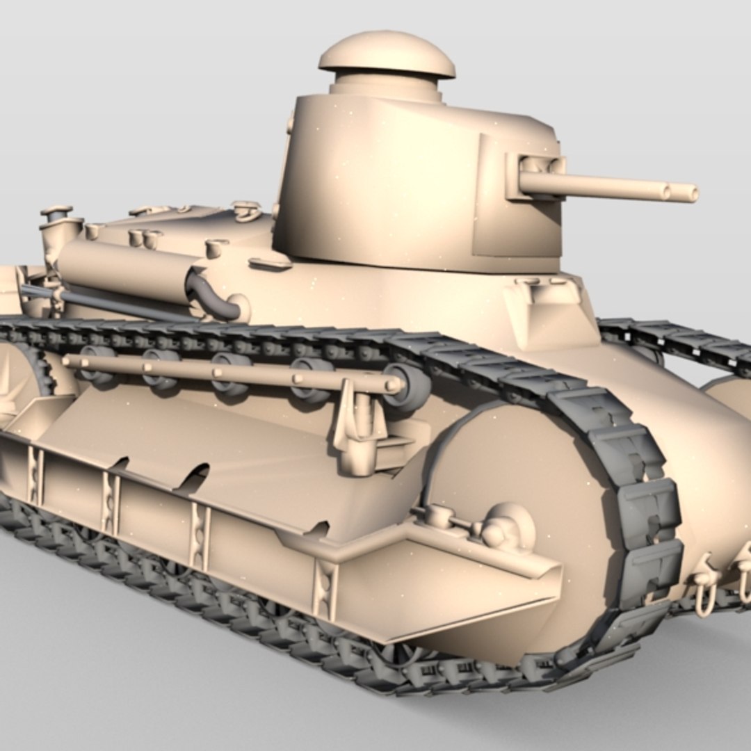 Renault Military Tank 3d Model