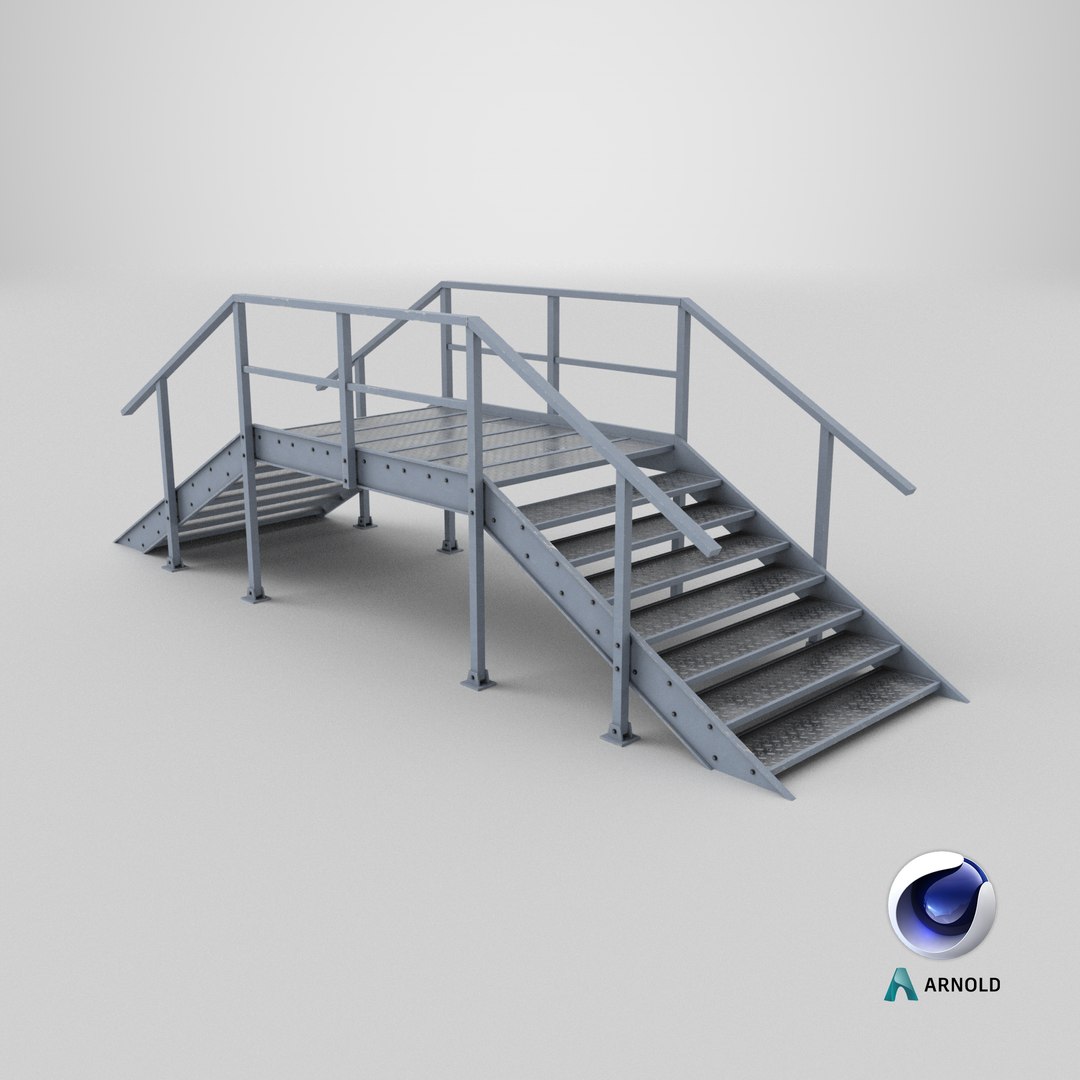3D Pedestrian Bridge Ladder 2 Model - TurboSquid 2294013