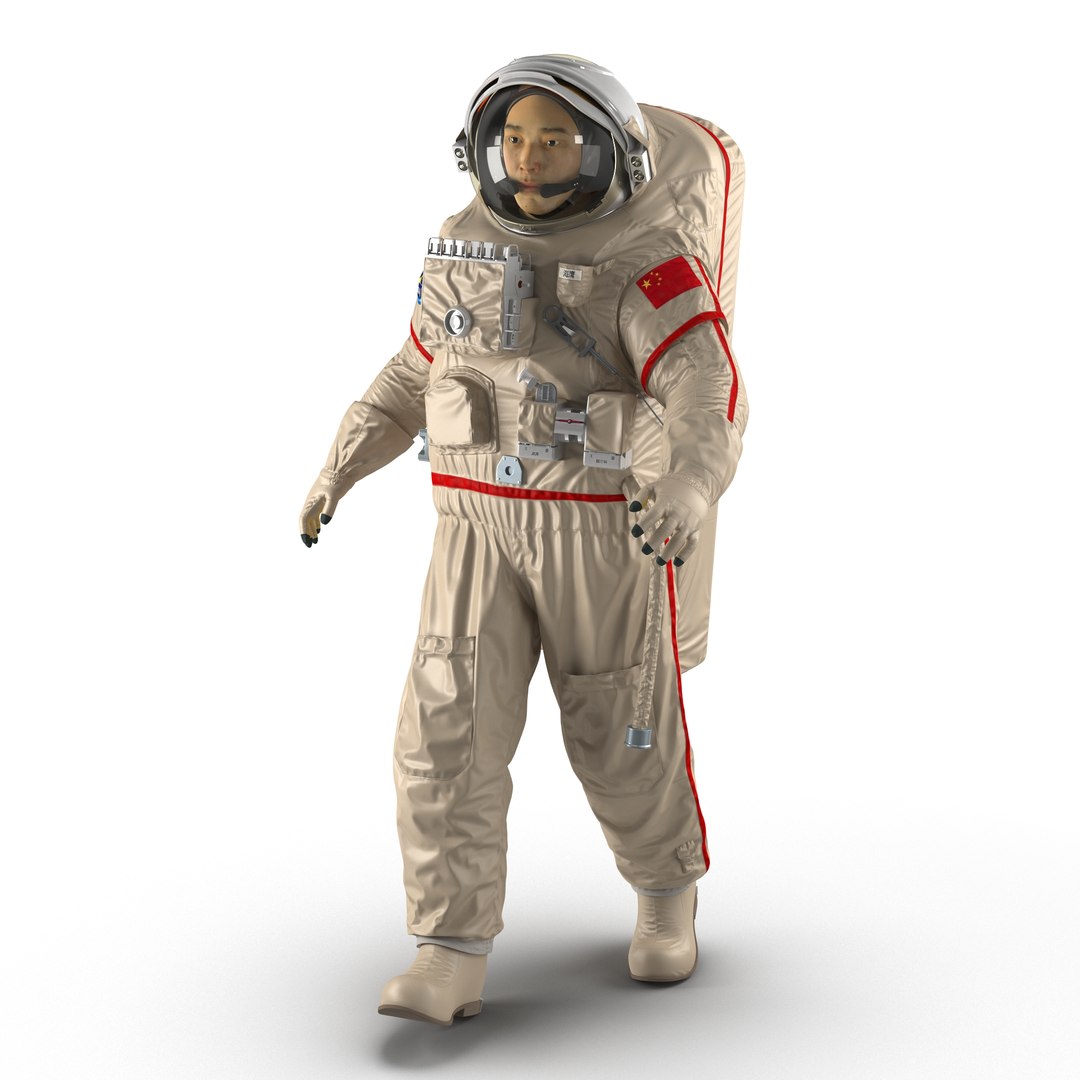Chinese Astronaut Wearing Space Suit Haiying Rigged 3D Model 3D model preview