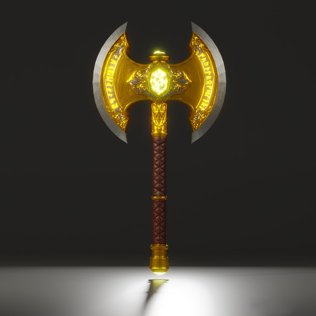 Legendary Runic Battle Axe - RunicKeeper - 5 Elemental Skins PBR 3D ...