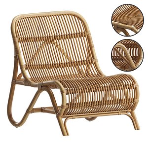 3D Rattan Accent Chair model