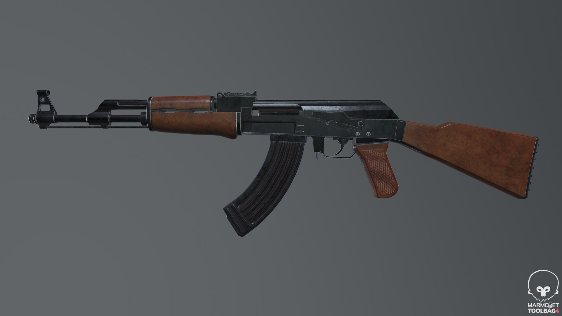 AK47 3D Model Autodesk Maya And Substance Painter Low-poly 3D Model 3D ...