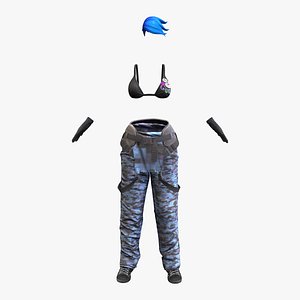 Punk Girl Outfit 3D model