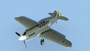 Curtiss P-40F Tomahawk V18 Brazil 3D model
