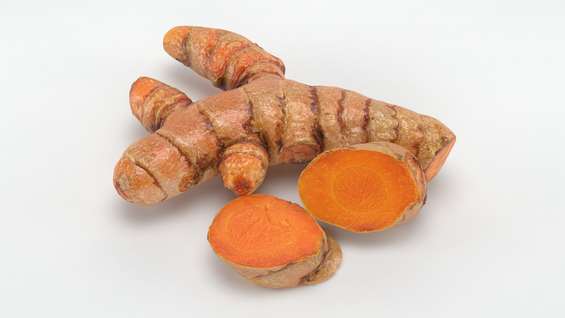 Whole Turmeric And Slices V1 3D Model - TurboSquid 1864938