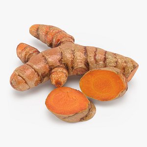 Whole Turmeric and Slices v1 3D model
