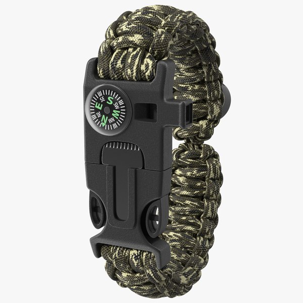3D Paracord Survival Bracelet Camo