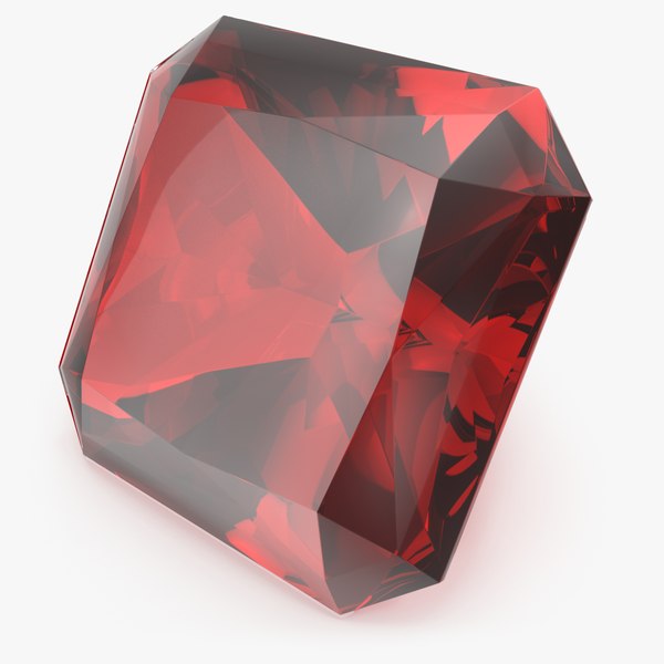 Radiant Cut Ruby 3D model