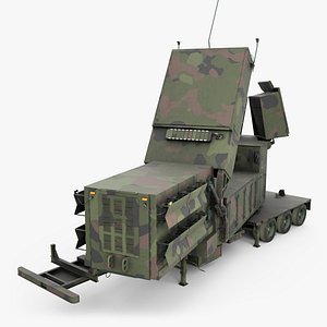 Military Phased Array Radar System Camouflage Paint Rigged for Maya