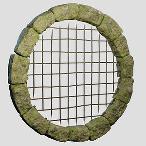 3D model Medieval Stone Tunnel Grille PBR