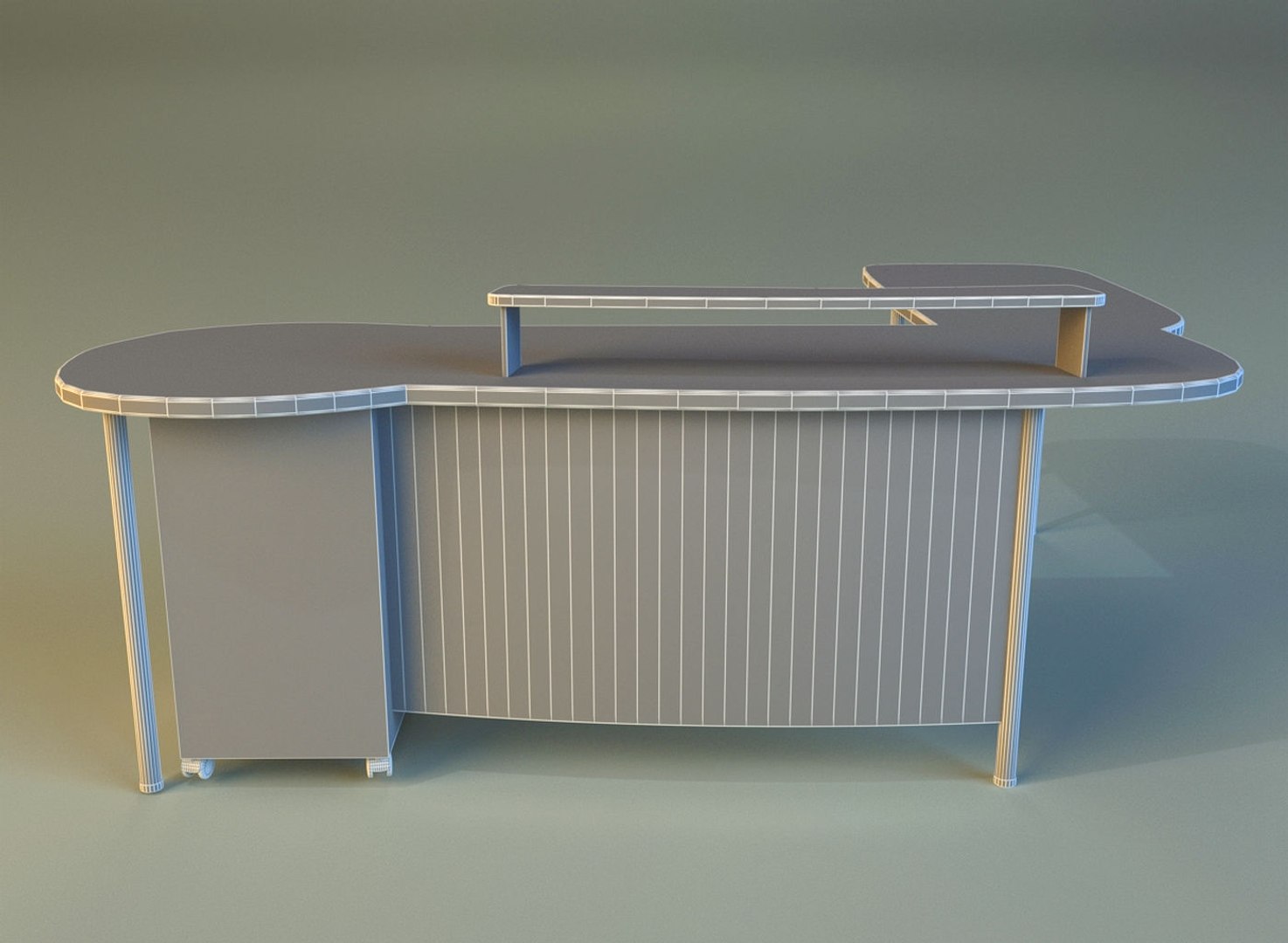 3d Model Of Large Computer Desk