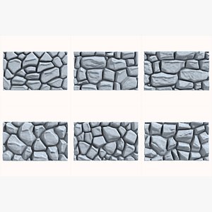 Stone Walls - 6 Models Asset_01