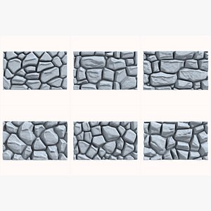 Stone Walls - 6 Models Asset_01
