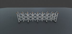 3D Accordion Barrier 10 meters can be added in sections Low-poly 3D model model