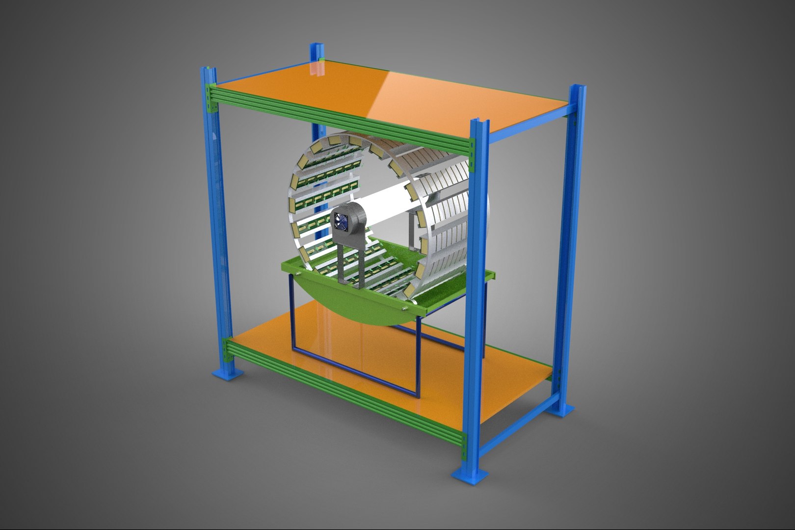 3D ROTARY HYDROPONIC PLANT FARM CAGE MODULAR FRAME SHELF RACK TRAY ...