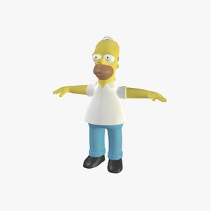 homer simpson rigged character 3d model