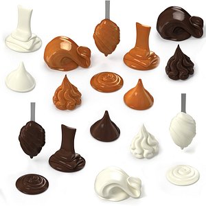 chocolate caramel cream whipped 3D