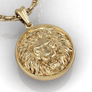 3D lion head pendant