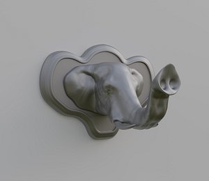 Elephant Head Wall Plaque 3D model