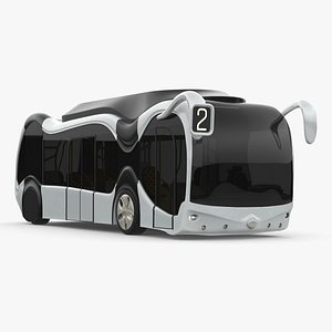 Futuristic Electric Bus Concept White