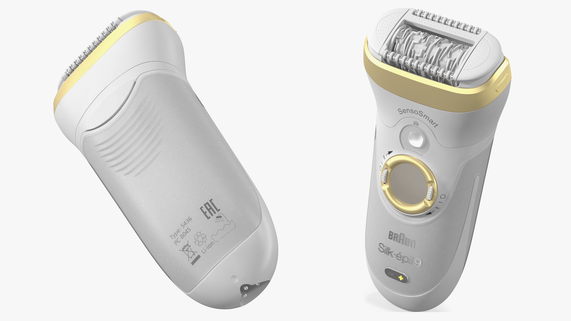 Braun Epilator Silk Epil 9 SensoSmart Gold 3D model preview