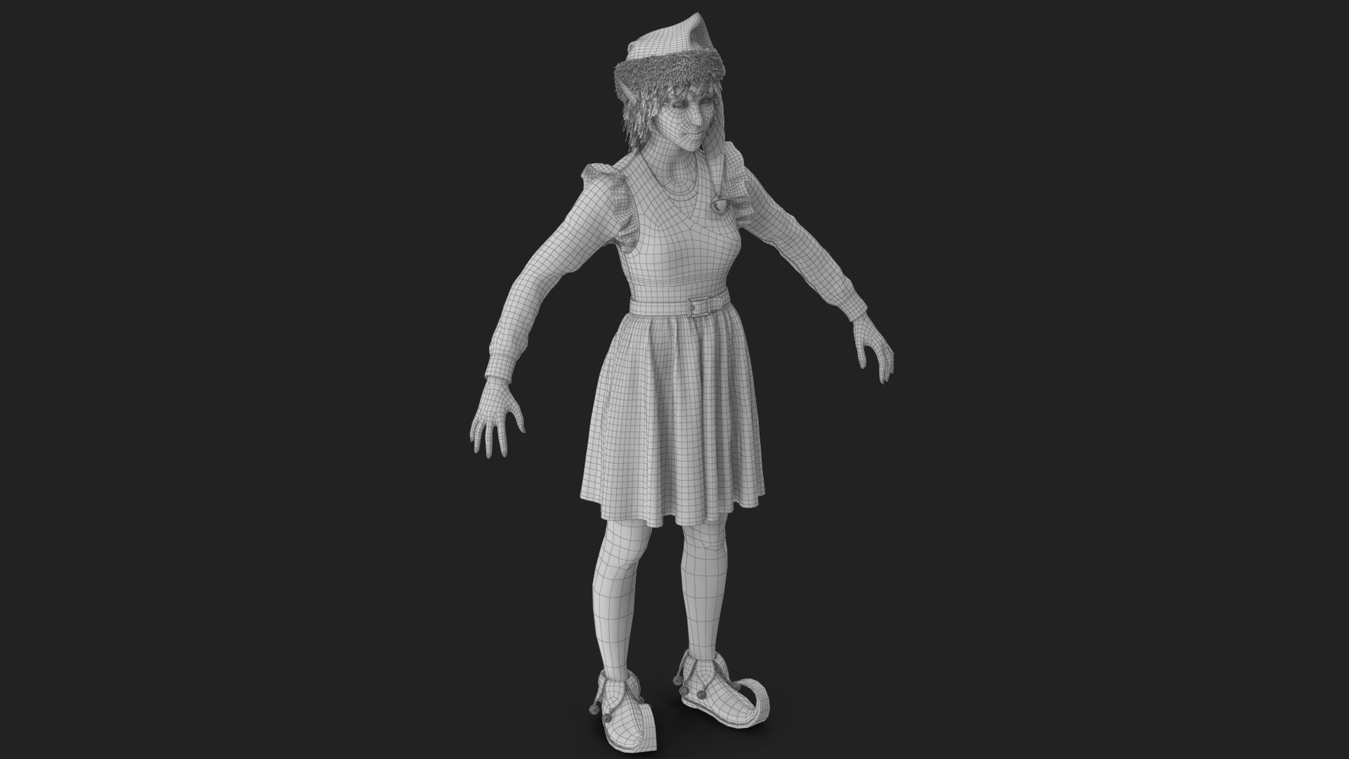 Christmas Elf Female 2 3D model https://p.turbosquid.com/ts-thumb/sJ/rtBlgb/ZG/wireframe_02/jpg/1755152738/1920x1080/fit_q87/82df94c84dd26bf80f8a8b81ed67dd9cfed5a989/wireframe_02.jpg