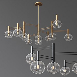 Temper Glass Chandelier Minimalist Style Lampatron