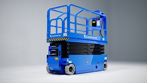 3D model Scissor Lift Rigged With Animation File