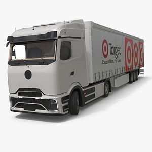 Electric Truck with Target Trailer Rigged for Maya 3D model