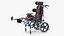 Pediatric Cerebral Palsy Wheelchair Reclining Rigged for Cinema 4D